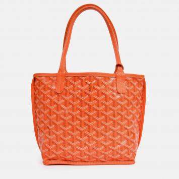 مملوكة مسبقًا Goyard Orange Goyardine Mini Anjou Tote with Pouch