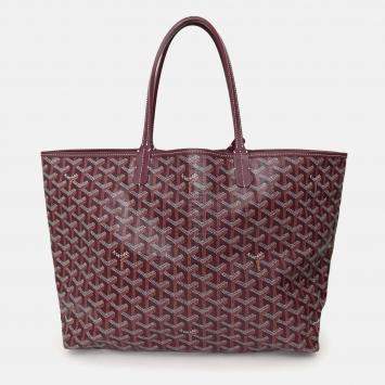 Pre Owned Goyard Burgundy Goyardine Canvas St. Louis PM Tote