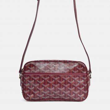 Pre Owned Goyard Burgundy Goyardine Canvas Cap-Vert PM Crossbody Bag