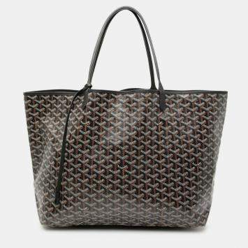 Pre Owned Goyard Black Goyardine Saint Louis GM