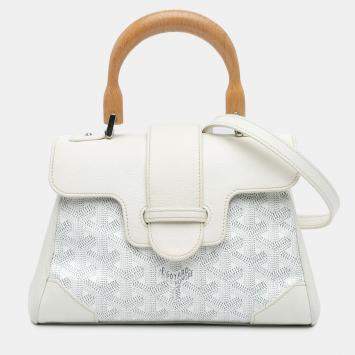 مملوكة مسبقًا Goyard White Mini Goyardine Saigon Souple