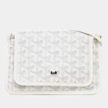 Pre Owned Goyard White Goyardine Plumet Pocket Wallet