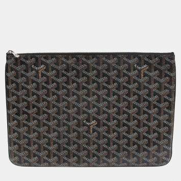 Pre Owned حقيبة كلتش جويارد سينات كانفاس متوسطة سوداء