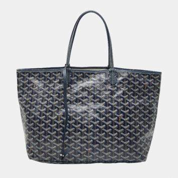 Pre Owned Goyard Saint Louis Pm Tote Bag/Shoulder Bag Navy Leather