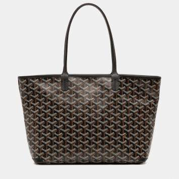 Pre Owned Goyard Black Goyardine Artois PM