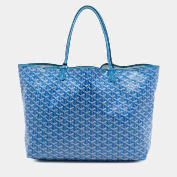 Pre Owned Goyard Blue Goyardine Saint Louis GM