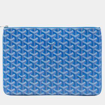 مملوكة مسبقًا Goyard Blue Goyardine Senat MM