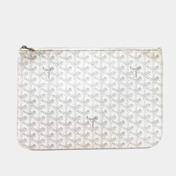 Pre Owned Goyard White PVC Senna MM