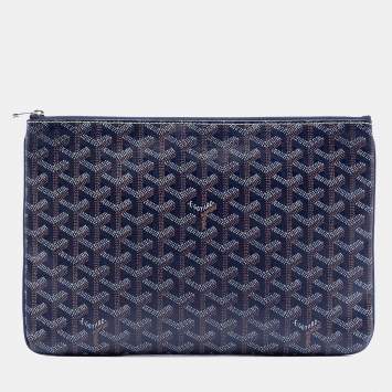 مملوكة مسبقًا Goyard Blue Goyardine Senat MM