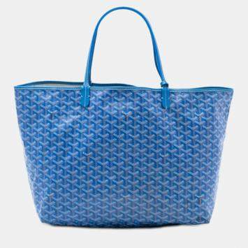Pre Owned Goyard Blue Goyardine Saint Louis GM