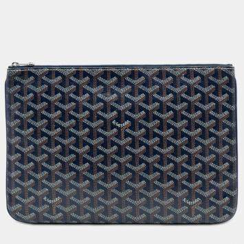 مملوكة مسبقًا Goyard Blue Goyardine Senat MM