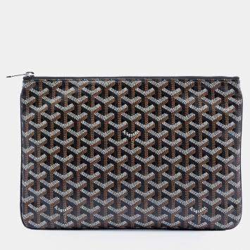 Pre Owned Goyard Black Goyardine Senat MM