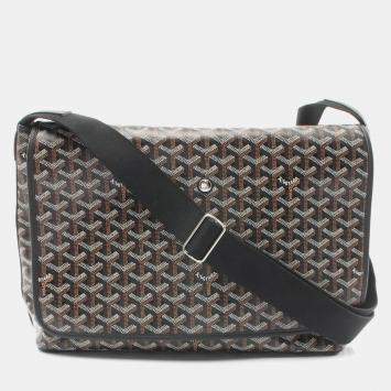 Pre Owned Goyard Capesian Mm Shoulder Bag Coated Canvas Leather Black Multicolor