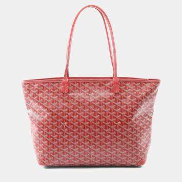 مملوكة مسبقًا Goyard Artois Mm Tote Bag Coated Canvas And Leather Red Multicolor