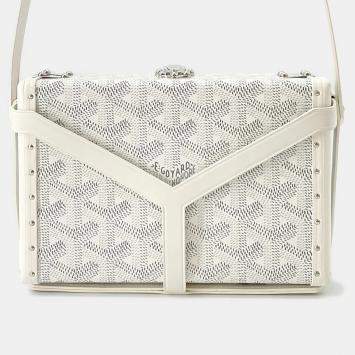 Pre Owned Goyard Minodiere White coated canvas Leather