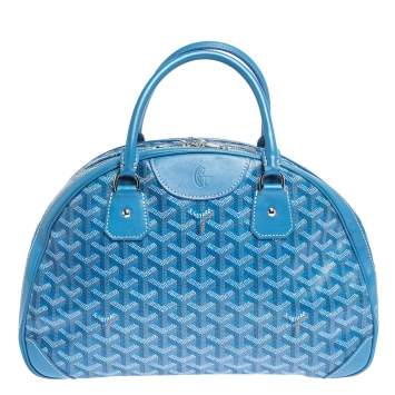 Goyard Blue Goyardine Coated Canvas and Leather St. Jeanne MM Bag
