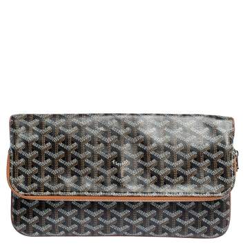 Pre Owned Goyard Black/Brown Goyardine Coated Canvas Sainte Marie Clutch
