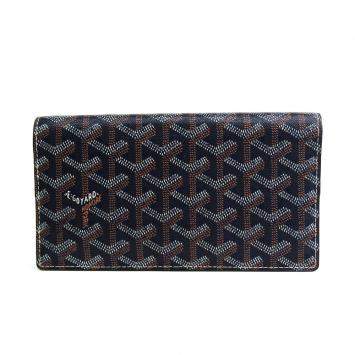 Pre Owned Goyard Navy Blue Coated Canvas Richelieu Wallet