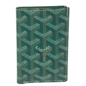 Pre Owned Goyard Green Goyardine Coated Canvas St. Marc Card Holder 