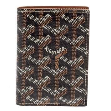 Pre Owned Goyard Brown Goyardine Business Card Holder