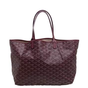 Pre Owned Goyard Burgundy Goyardine Coated Canvas St. Louis PM Tote