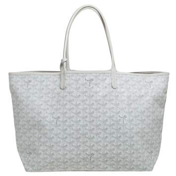 Pre Owned Goyard White Goyardine Coated Canvas St. Louis PM Tote