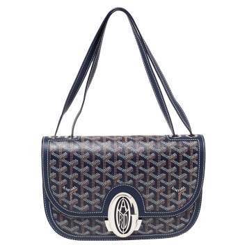 Goyard Blue Goyardine Coated Canvas 223 PM Shoulder Bag