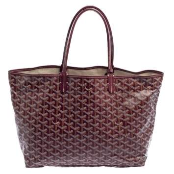 Pre Owned Goyard Burgundy Goyardine Coated Canvas St. Louis PM Tote