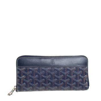 Goyard Blue Goyardline Coated Canvas  and Leather Matignon Zip Around Wallet