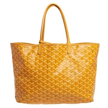 Goyard Yellow Goyardine Coated Canvas St. Louis PM Tote