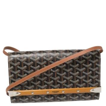 Goyard Brown Goyardine Coated Canvas and Leather Monte Carlo Bois Shoulder Bag