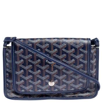 Goyard Blue Goyardine Coated Canvas Plumet Crossbody Bag