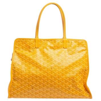 Pre Owned Goyardine Yellow Goyardine Coated Canvas and Leather Sac Hardy PM Pet Carrier Bag
