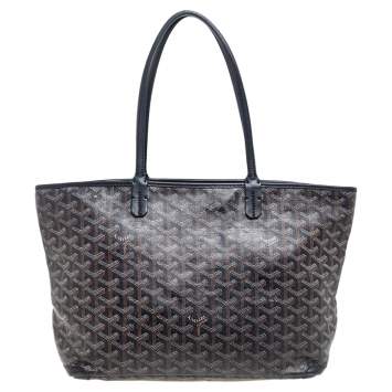 Pre Owned Goyard Black Goyardine Coated Canvas and Leather Artois Pm Tote