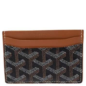 Goyard Brown Goyardine Coated Canvas and Leather Saint Sulpice Card Holder