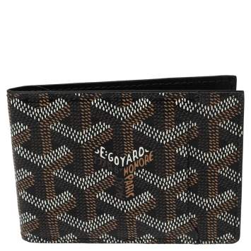 Pre Owned Goyard Black Goyardine Coated Canvas Victoire Bifold Card Holder