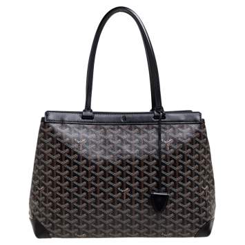 Goyard Black Goyardine Coated Canvas and Leather Bellechasse PM Tote