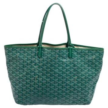 Pre Owned Goyard Green Goyardine Coated Canvas St. Louis PM Tote