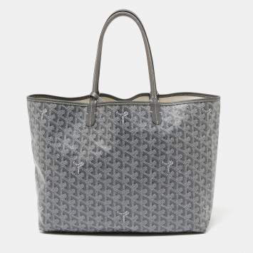 Goyard Grey Goyardine Coated Canvas and Leather Saint Louis PM Tote