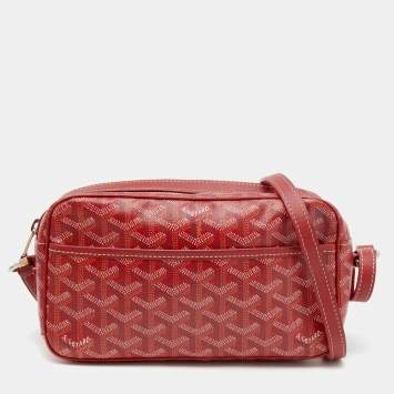 Pre Owned Goyard Red Goyardine Coated Canvas Sac Cap Vert Crossbody Bag