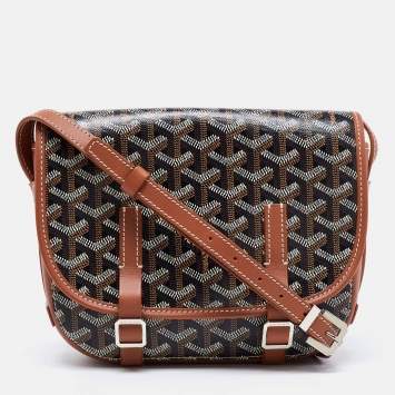 Goyard Tan Goyardine Coated Canvas and Leather Belvedere PM Bag