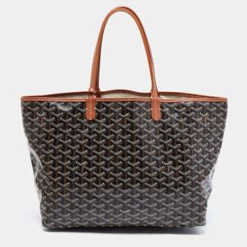 Pre Owned Goyard Brown Goyardine Coated Canvas and Leather Saint Louis PM Tote