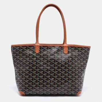 Pre Owned Goyard Brown Goyardine Coated Canvas and Leather Artois MM Tote