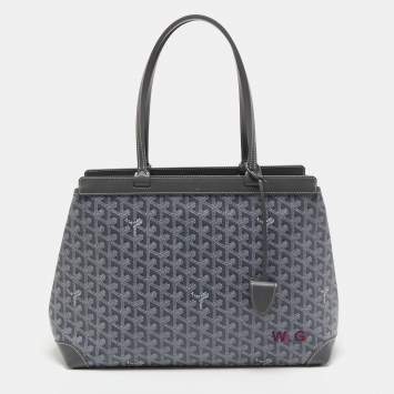 Pre Owned Goyard Grey Goyardine Coated Canvas and Leather Bellechasse PM Tote