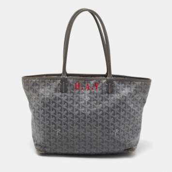 Goyard Grey Goyardine Coated Canvas and Leather Artois MM Tote