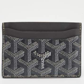 Goyard Grey Goyardine Coated Canvas and Leather Saint Sulpice Card Holder