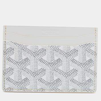 Goyard White Goyardine Coated Canvas and Leather Saint Sulpice Card Holder