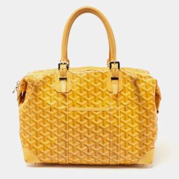 Goyard Yellow Goyardine Coated Canvas and Leather Boeing 30 Bag