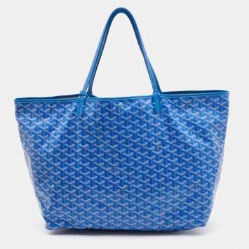 Goyard Blue Goyardine Coated Canvas and Leather Saint Louis GM Tote