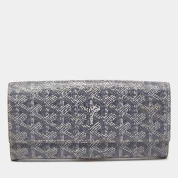 Goyard Grey Goyardine Coated Canvas Varenne Continental Wallet